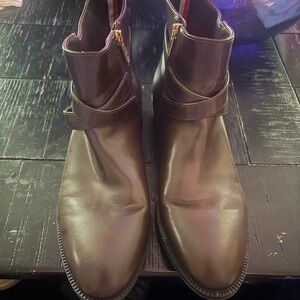 Tommy Hilfiger Brown Ankle Boots with Gold Zipper